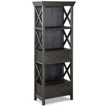 Tyler Creek Farmhouse 75"" Display Cabinet Or Bookcase With Drawers, Almost Black - Multicolor - View 2