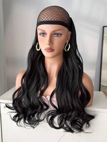 Clip in Hair Extensions 5 pcs Clips 22 Inch Thick Hair Pieces Long Wavy Synthetic Fiber Hairpieces for Women black - Black - View 5