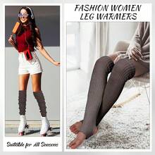 Long Leg Warmers Women 24 Inch Over Knee Knit Ribbed Leg Warmer Stirrup Yoga 80s Party Dance Ballet Supply - Dark Grey - View 5