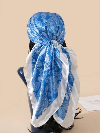1 pièce Foulard/bandana à imprimé floral de 90 cm pour femmes, nouvel accessoire de mode printemps/été, convient pour la plage, la vie quotidienne, ajoutant des points forts à votre tenue
