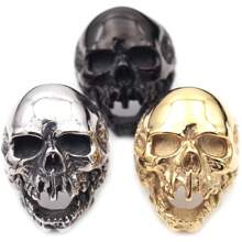 CIREY 1 Stück Retro Herren Ring aus Titan-Stahl, Edelstahl Totenkopf Ring