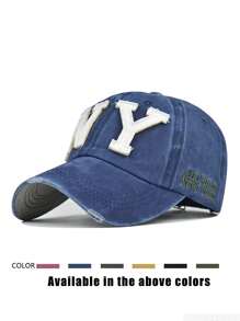 1 pieza Gorra de béisbol desgastada de NY, visera ajustable para exteriores para primavera y otoño, viajes, playa, estilo Y2K para jóvenes