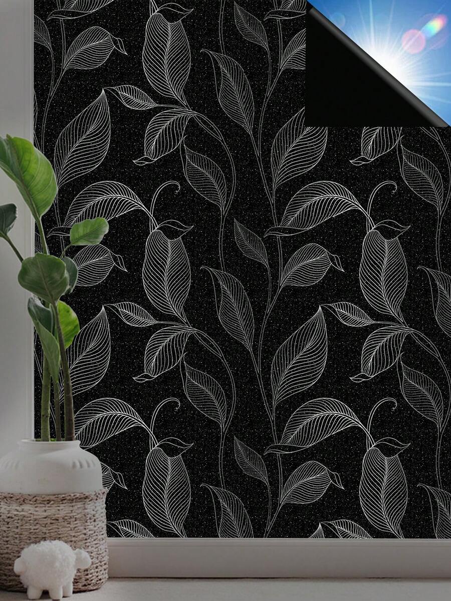 1pc (43*100cm) Removable Butterfly Pattern Window Film, 100% Blackout And UV Protection - Window Privacy Film, Window Sticker, Privacy Window Film, Car Accessories - Car Glass Decor Sticker - Static Cling Glass Film - Heat Insulation And UV Protection, For Door & Window Glass Decor - Multicolor - View 1