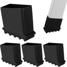 4pcs Aluminum Alloy Ladder Leg Protectors, Anti-Slip & Abrasion-Resistant, Fits Tube Diameter 25*50mm