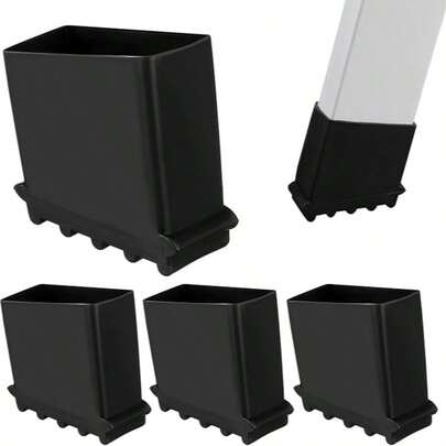 4pcs Aluminum Alloy Ladder Leg Protectors, Anti-Slip & Abrasion-Resistant, Fits Tube Diameter 25*50mm