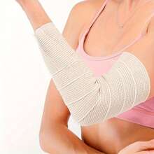 1 卷 5 厘米/7.5 厘米/10 厘米/15 厘米 X 4.5 米图案高弹性运动绷带、压缩绷带、运动胶带、钩环紧固件透气包裹绷带 - 米色 - 查看 10