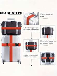 1/2/4Pcs Travel Straps For Luggage, Suitcase Belts, Luggage Belt, 2cm Wide Adjustable Luggage Strap, Luggage Belts, Practical Luggage Binding Strap, Anti-Explosion Binding Strap For Outing , Luggage Packing Strap , Travel Bag Holder Strap, Suitable For Suitcase,Traveling, Flight Business Trip, Holiday For Suitcase Backpack