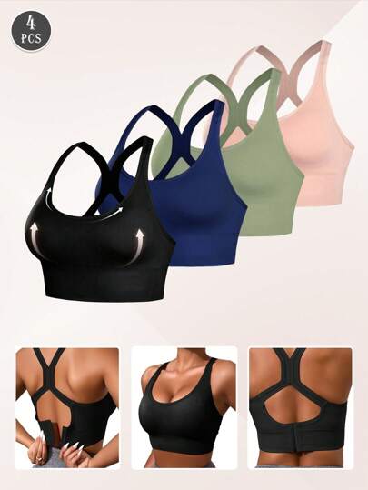 PCS Seamless Shockproof Sports BH Lightweight Breathable Yoga Gentle Workouts, Back Beauty, Wireless Support, Padded, Comfy Base Vest Top