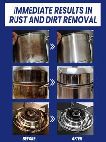 jakehoe Cookware Cleaning Paste, Kitchen Stainless Steel Pots And Pans Cleaning Rust Removal Stain Removal Fragrance Cleaning Balm, Faucets, Door Handles, Bathroom, Dishwashing Sink Kitchen Utensils Cleaner, Efficient Rust Removal Without Hurting Metal(New And Old Packaging Sent Randomly)