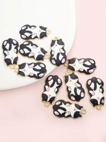 10pcs Cute Expression Cat Drip Oil Alloy Charms, Vibrant Playful Necklace Bracelet Earrings Keychain And Dust Plug Accessory DIY 6-Colors Kawaii Pet Kitten Pendants - Suitable For Cat Lover & Handicraft Enthusiasts