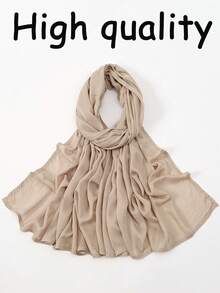 1条女士宽檐真丝围巾，时尚透气长围巾，防晒头巾，舒适百搭，适合日常佩戴、海滩度假等场合 - 寬邊頭巾 - 查看 30