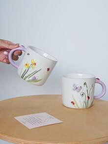 1 cốc gốm sứ 12,7oz hình hoa và bướm thanh lịch, cốc cà phê bướm dập nổi 3D, đồ uống thiết kế hoa và côn trùng chất lượng cao tinh tế, thích hợp để trang trí nhà cửa, cà phê latte, phòng khách, phòng ngủ, văn phòng, quà tặng - Nhiều màu - Xem 9