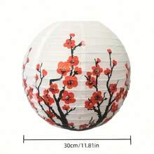 3pcs/5pcs Set Of Plum Blossom Lantern, Cherry Blossom Hanging Paper Lantern, Crane Lantern (Excluding Light), Decor For Oriental Chinese Restaurant, Japanese Home, Wedding Party, New Year, Birthday, Bathroom Hanging
