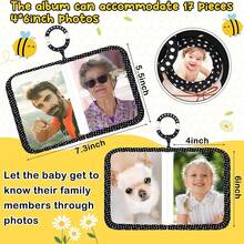 1件新款蜜蜂和章鱼卡通婴儿布相册，宝宝成长记忆相册，婴儿照片收纳相册 - 黑色 - 查看 5