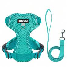 New Printed Pet Chest Back Strap + Leash Set Breathable Mesh With Reflective Strip, Adjustable, Soft And Comfortable Walking Rope For Small Dogs