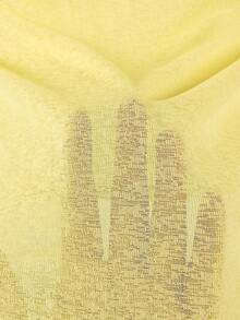 Y2K 弹性透视长袖圆领修身 T 恤外出上衣 - 黃色 - 查看 3