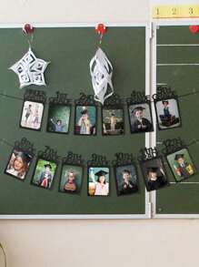 13 毕业派对装饰 2025 毕业照片横幅适合 2025 届毕业装饰 K-12 照片展示适合高中 5 年级和 8 年级毕业派对用品（黑色），适合记录新婚快乐，派对照片记录生活，留住美丽。 - 彩色 - 查看 4