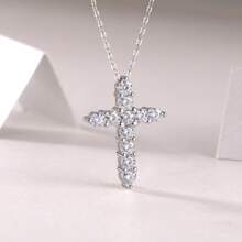 Dekorativer Sternkreuz Halskette im Art-Deco-Stil - handgefertigt aus 925 Silber, mit BIS Punze versehen und geschenkfertig