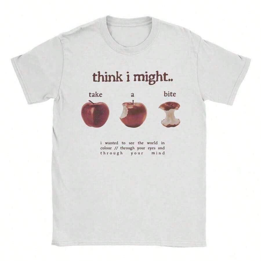 Men's Beabadoobee Take A Bite T Shirt Cotton Clothing Fashion Short Sleeve Round Collar Tees Plus Size T-Shirt-- | Exquisite Design | Loose And Comfortable | Easy To Match | - 白色 - 查看 1