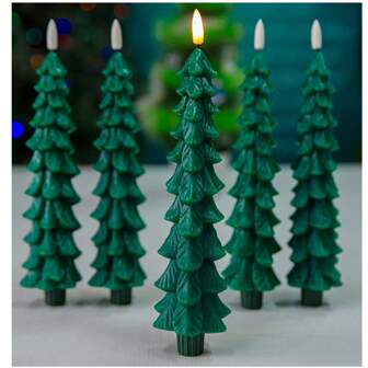 Paraffin Wax Christmas Tree LED Electronic Candle, Bullet-Shaped Candle, Realistic Christmas Pine Cone Candle Light, No Batteries Included (Requires 2 AAA Batteries), Electronic Flameless Candle Light With Remote Control, Holiday Atmosphere Decoration, Proposal/Birthday Party/Christmas/Christmas Eve Seasonal Decorative Lights Christmas Decoration Christmas Tree Gift Decor