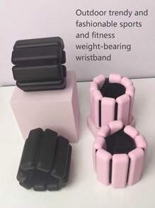 2 件腕部和脚踝重量套装，硅胶防水可调强度运动健身器材，可穿戴腕部脚踝重量带，2 件硅胶加重手环适用于跑步、健身、瑜伽、游泳 - 防水、舒适 - 黑色和橙色可调节腕部和脚踝重量
