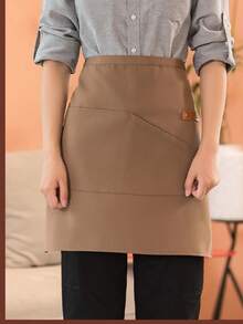 1pc Unisex Short Half-Body Water-Resistant Apron, Suitable For Catering, Restaurant Staff Wear To Prevent Stains