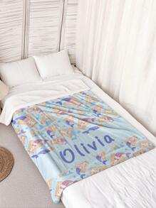 1 件可定制文字盖毯，柔软温暖的礼物，适合女孩、男孩、成人、情人节，轻盈舒适，非常适合母亲节、生日、儿童节、父亲节、毕业典礼、婚礼、圣诞节、家庭沙发、床、车、卧室、客厅使用 - 彩色 - 查看 6