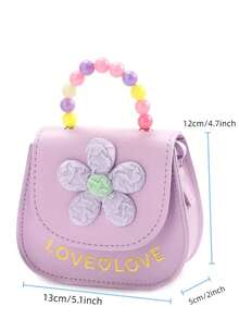 1 件可爱粉色花卉斜挎包，带零钱包，休闲单肩包 - 均碼 - 查看 5