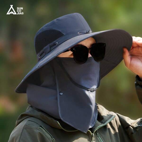 suncojia Suncojia UPF 50+ Full Face Sun Visor Hat, Summer Fishing Cap, Foldable Outdoor Hiking Hat With Extra Wide Brim, Full Protection