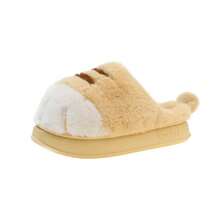 New Adorable Kitty Claw Slippers Women's Home Shoes Non Slip Furry Mules Female Fashion Warm Fluffy Slides Outdoor Cat Slippers - Trượt màu vàng - Xem 7