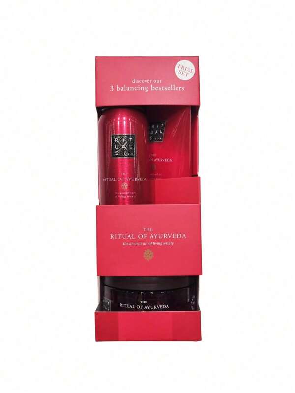 Rituals Juego de prueba Rituals Ayurveda de 245 ml: Exfoliante corporal 125 g + Crema corporal 70 ml + Gel de ducha espumoso 50 ml