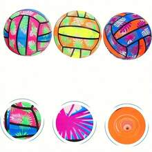 3 Stücke/1 Stück Hawaii-Stil aufblasbare Beachvolleybälle - langanhaltend PVC schwimmende Wasservolleybälle für Pool & Strand, einfach aufzublasen, leuchtende gemischte Farben, Sommer Outdoor-Sport Zubehör, Strand Accessoires, Pool Freizeit, dynamisches Design, einfaches Aufpumpen