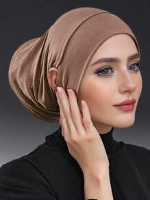 Damen Kopftuch Cap als Unterkopftuch, einfarbige Feste Unterkappe mit Ohröffnung, Kopftuch Accessoires Bandanas Cap als Unterkappe für Kopftücher, Alltägliche Unterkappe