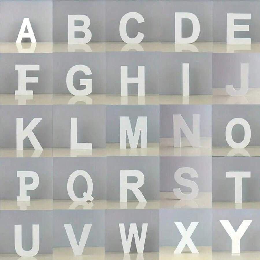 1 Piece White Wooden Letters Numbers Home Decoration Letters - White - View 1