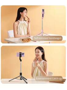 170cm/67inch Selfie Stick Tripod, Extendable Aluminum Tripod With Bluetooth Remote, Compatible With IPhone And Android Smartphones, Perfect For Travel, Vlog, Video And Photo