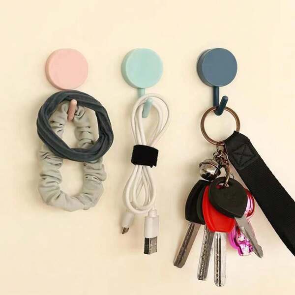 5pcs-30pcs Self-Adhesive Wall Hooks, Key Hooks, Coat Hooks, Self-Adhesive Towel Hooks, For Bathroom, Bedroom Entrance, Home Decor, Bedroom Decor, Practical Hanging Hooks - Easy To Paste And Use (Random Colors)