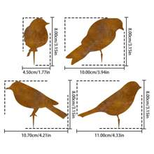 4pcs Rustic Metal Bird Silhouette Ornaments, Lifelike Vintage Patina Metal Birds Statues, Garden Decorations For Thanksgiving, Halloween, Christmas