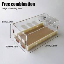 无限扩展蚂蚁农场 亚克力蚁巢（带喂食区） 石膏宠物蚁丘工坊 蚁屋 保湿水塔 儿童教育蚂蚁饲养箱和工坊 送给崭露头角的昆虫学家的完美礼物 - 彩色 - 查看 8