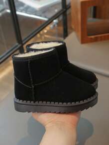 Kids Snow Boots, New Autumn/Winter Style, Girls & Boys Warm Boots, Soft Sole Short Booties With Fur Lining, Daily Casual Versatile, Lightweight & Comfortable - Black - View 4