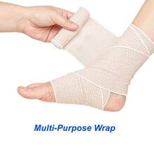 1 卷 5 厘米/7.5 厘米/10 厘米/15 厘米 X 4.5 米图案高弹性运动绷带、压缩绷带、运动胶带、钩环紧固件透气包裹绷带 - 米色 - 查看 7