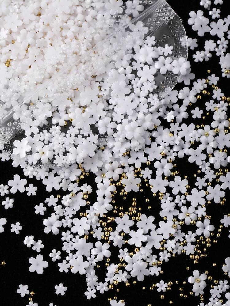 458 Stück/Beutel geruchslos 3D Kirschblüten weiß, rosa, schwarz Sonnenblume gemischte Größen Harz Strass Nageldekoration DIY Mehrfarbige Mischung, einfach, süß, geruchlos, mehrere Größen Mini-Fünfblüten-Blumen, mehrere Stile Serie rosa, weiß, schwarz Blumen Nagel Schmuck Stahlperle Nagel Zubehör Nägel Nagel Dekoration Nagel Edelsteine - Verschiedenfarbig - Übersicht 16