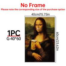 Art Decor Modern Mona Lisa Canvas Print, Fashion Theme Retro Portrait Wall Art, Frameless Ink Artwork, Indoor Hanging Decor Poster For Living Room, Bedroom, Home Office - Basquiat-Inspired Watercolor Design Gifts Birthday Graduation