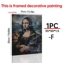 Art Decor Modern Mona Lisa Canvas Print, Fashion Theme Retro Portrait Wall Art, Frameless Ink Artwork, Indoor Hanging Decor Poster For Living Room, Bedroom, Home Office - Basquiat-Inspired Watercolor Design Gifts Birthday Graduation