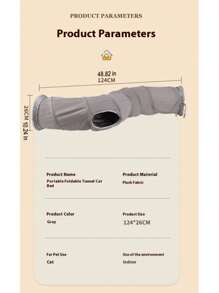 نفق قابل للطي وللانهيار للحيوانات الأليفة، مكونات النفق، بيت لعب للقطط، للاستخدام الداخلي والخارجي، للترفيه الذاتي للقطط، سهل التجميع والتخزين، يسمح للقطط باللعب بشكل مستقل، نفق للقطط، لعبة قطط للترفيه، هدية مثالية لعيد الميلاد وعيد الهالوين للحيوانات الأليفة!