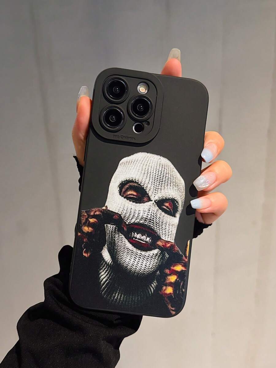 小眾哥德暗黑風蒙面男子 TPU 防震手機殼,適用於 Apple 7/8/XS/XR/11/12/13/14/15/16/13PROMAX/16PROMAX/14PLUS、Galaxy A35/S25UltraA06/A16/S24FE/S20/S22Plus/S25/S22/S21A335GA12A15A23A525G/GalaxyS25GalaxyA714G 及其他機型,適合女性與男性的個性化禮物 - 彩色 - 查看 1