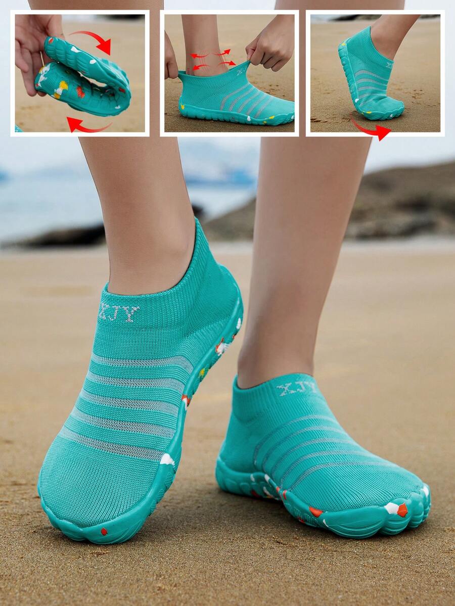New Kids Breathable Beach Swimming Outdoor Wading Anti-Slip Durable Quick-Dry Water Shoes - Blue - View 1