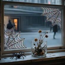 Halloween Window Stickers - Static PVC Stickers, Colorful Spider Web Glass Stickers, Multicolor Bird Anti-Collision Window Stickers, Glass And Window Sun Catcher Decorations, Suitable For Halloween Decorations Halloween Decor Christmas Decoration Thanksgiving Wedding Home Decor Home Decor Fall Decor Autumn Decor Birthday Decorations For Gifts Party Supplies Indoor Holiday Festival Decor Wall Decor Halloween Ornaments - Multicolor - View 5