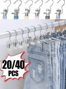 10/30/40 Pieces Of Stainless Steel Clothes Clip, Simple Stainless Steel Hook Clip,Stainless Steel Clips,Back To School Must Haves,Laundry Pegs With Hooks,(Coat) Hanger,Interior ,Portable Hanging Clothes Clip, Wardrobe Storage Racks, Clothes Hangers Easter Decorations, Mother's Day Clothing Spring Decorations, Holiday Decorations,Hanger Dress Pants Shoes Jeans Boots Skirt