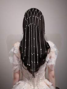 1 pieza Elegante accesorio para el cabello de mujer con cristales, adorno para el cabello de novia y boda, decoración para eventos formales, diadema para viajes/fotografía