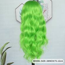 13X4 Free Part Black Green Highlights Body Wave Lace Front Wigs Pre Plucked Soft Long Wavy Hair Wigs Heat Resistant Wave Wigs Glueless Christmas Wig Long Wavy Synthetic Lace Front Wigs For Women Perfect For Daily Wear & Parties - màu xanh lá - Xem 8